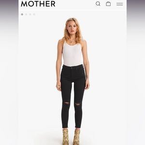 Mother Denim The Looker Fray size 24 black jeans